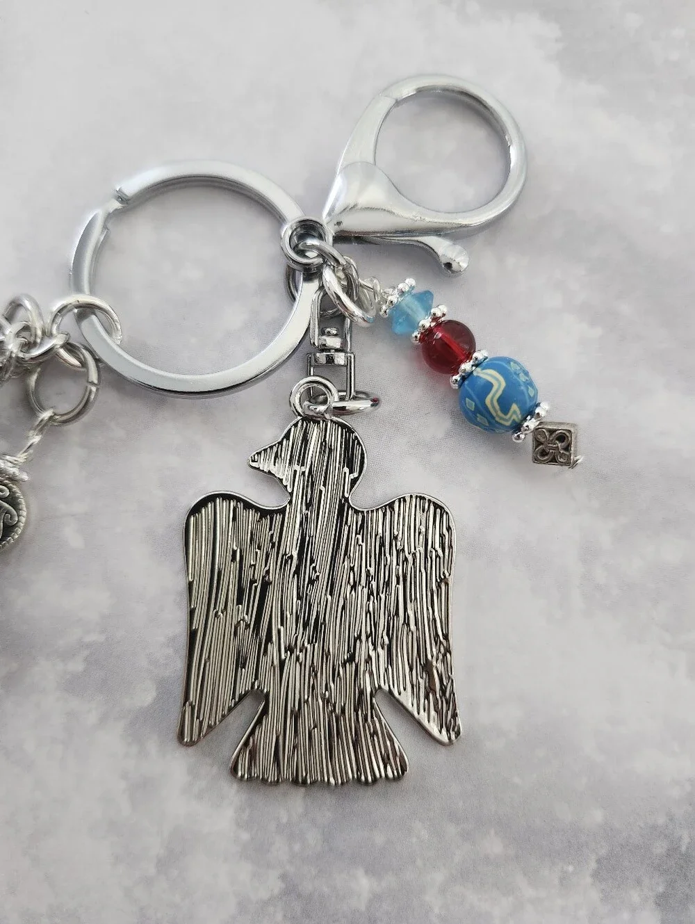 Southwest Purse Charm or Keychain Carnelian Howlite Turqouise